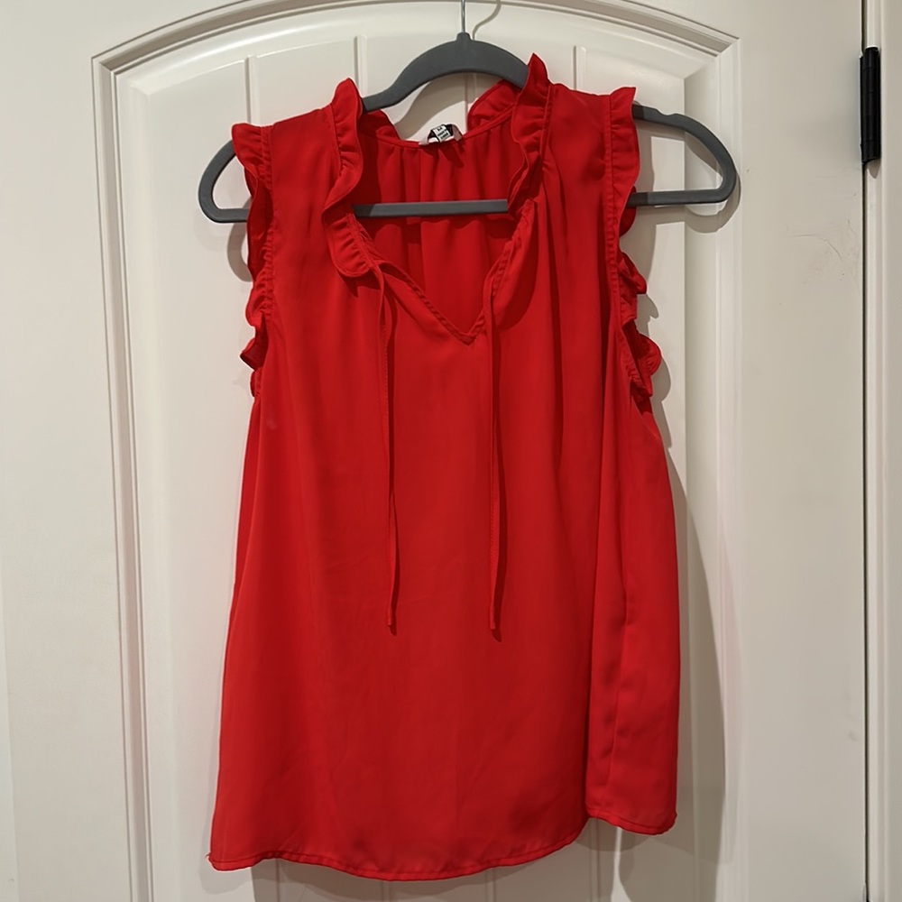 Coral blousy tank top